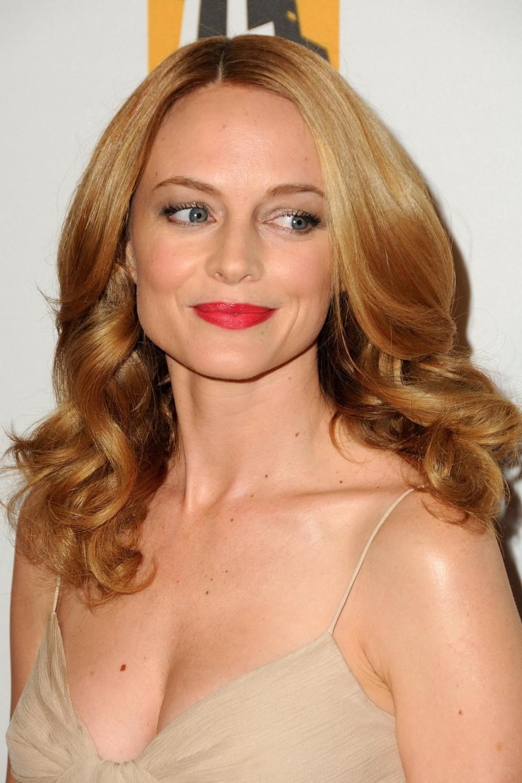 16P Heather Graham braless showing nice cleavage at 'Hollywood Awards' 14th Annual G