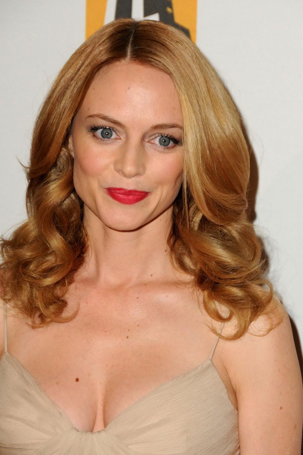16P Heather Graham braless showing nice cleavage at 'Hollywood Awards' 14th Annual G