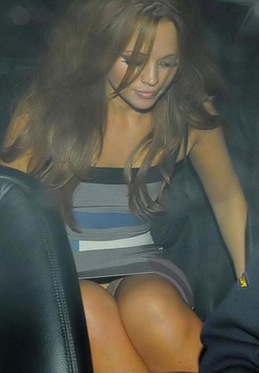 15P Cheryl Tweedy thong slips and upskirt in public