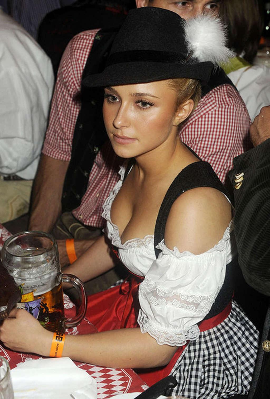 16P Hayden Panettiere exposing huge cleavage and sexy ass in see thru dress