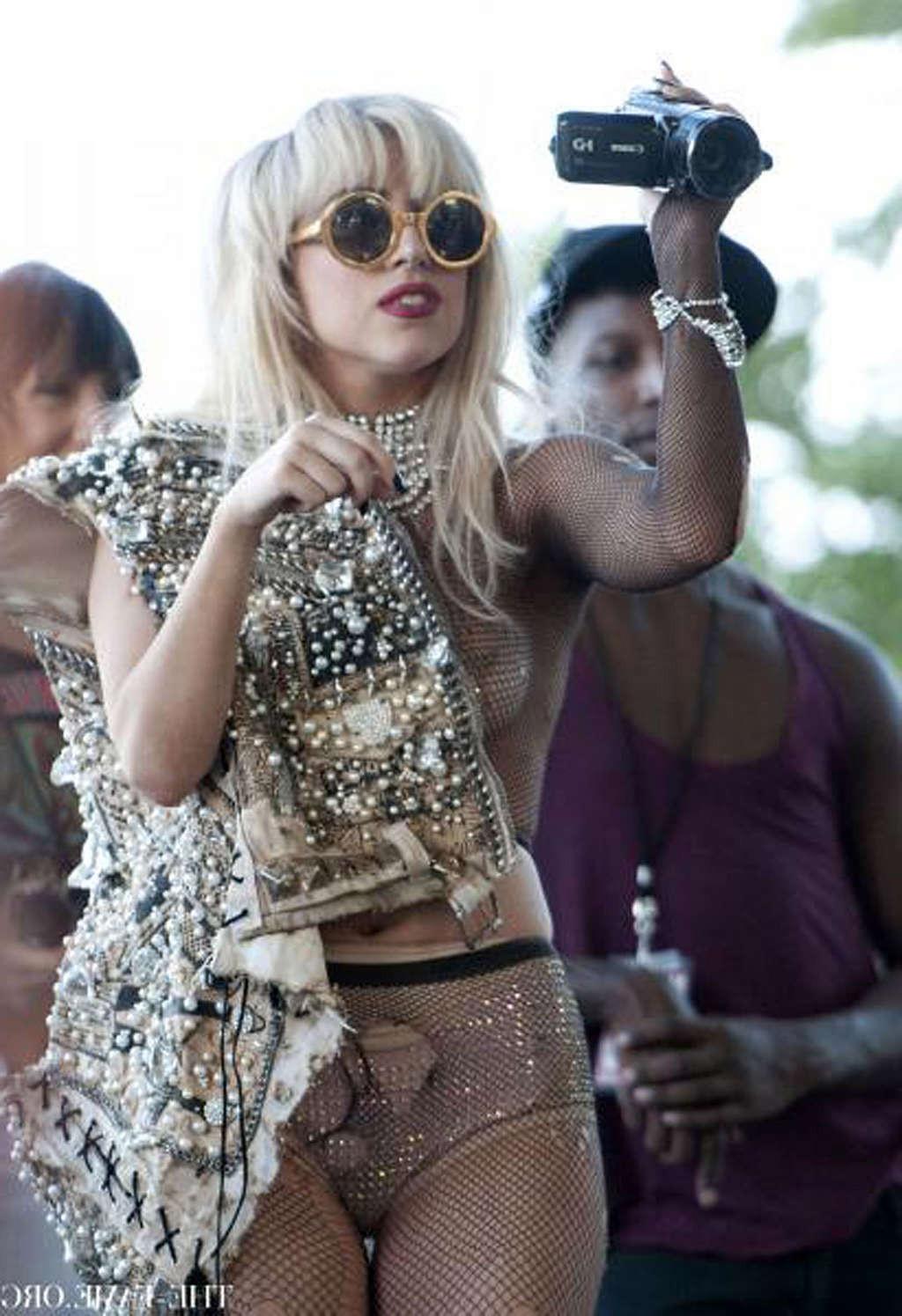 10P Lady Gaga exposing her sexy body and hot ass in see thru clothes