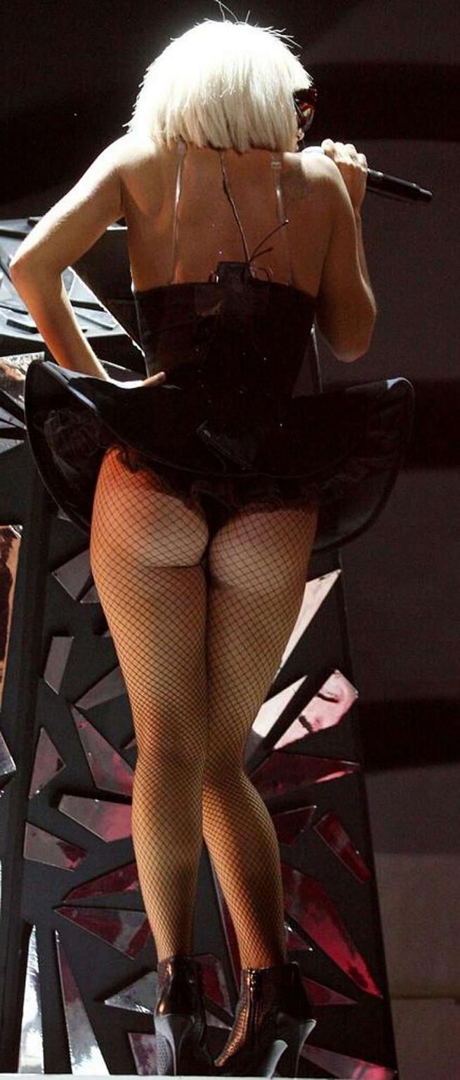 10P Lady Gaga exposing her sexy body and hot ass in see thru clothes