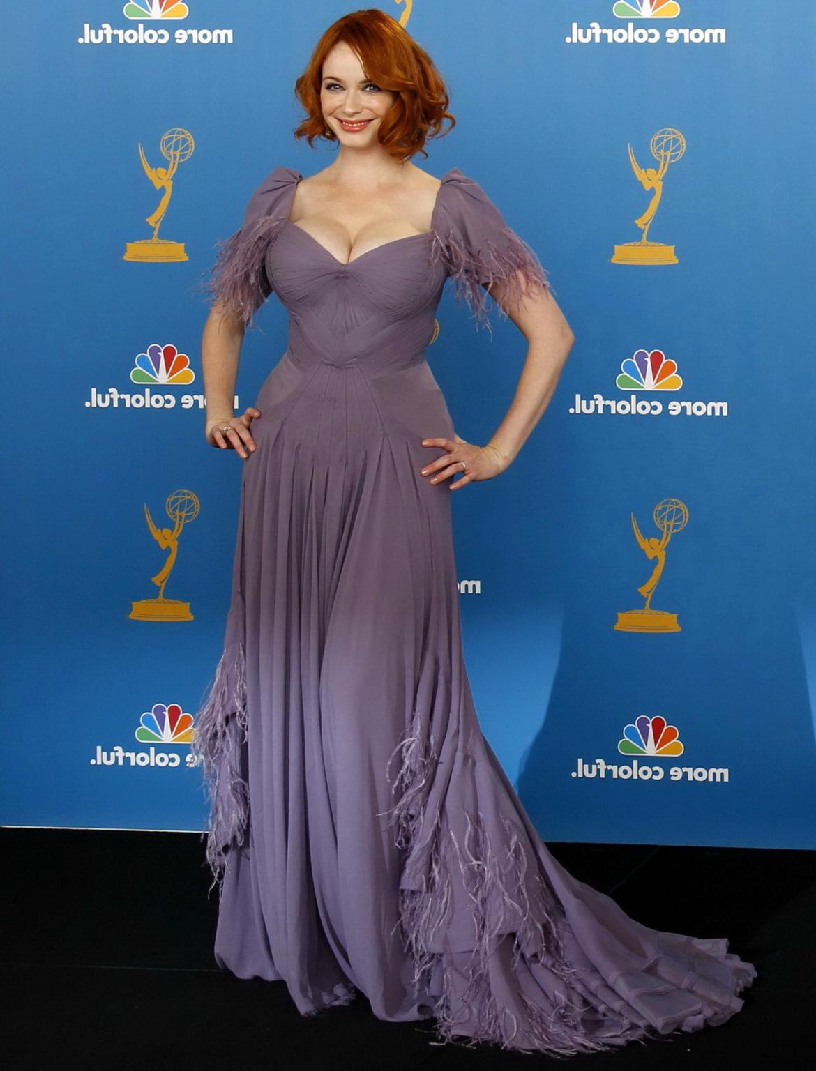 15P Christina Hendricks showing off her massive cleavage at the Emmy Awards