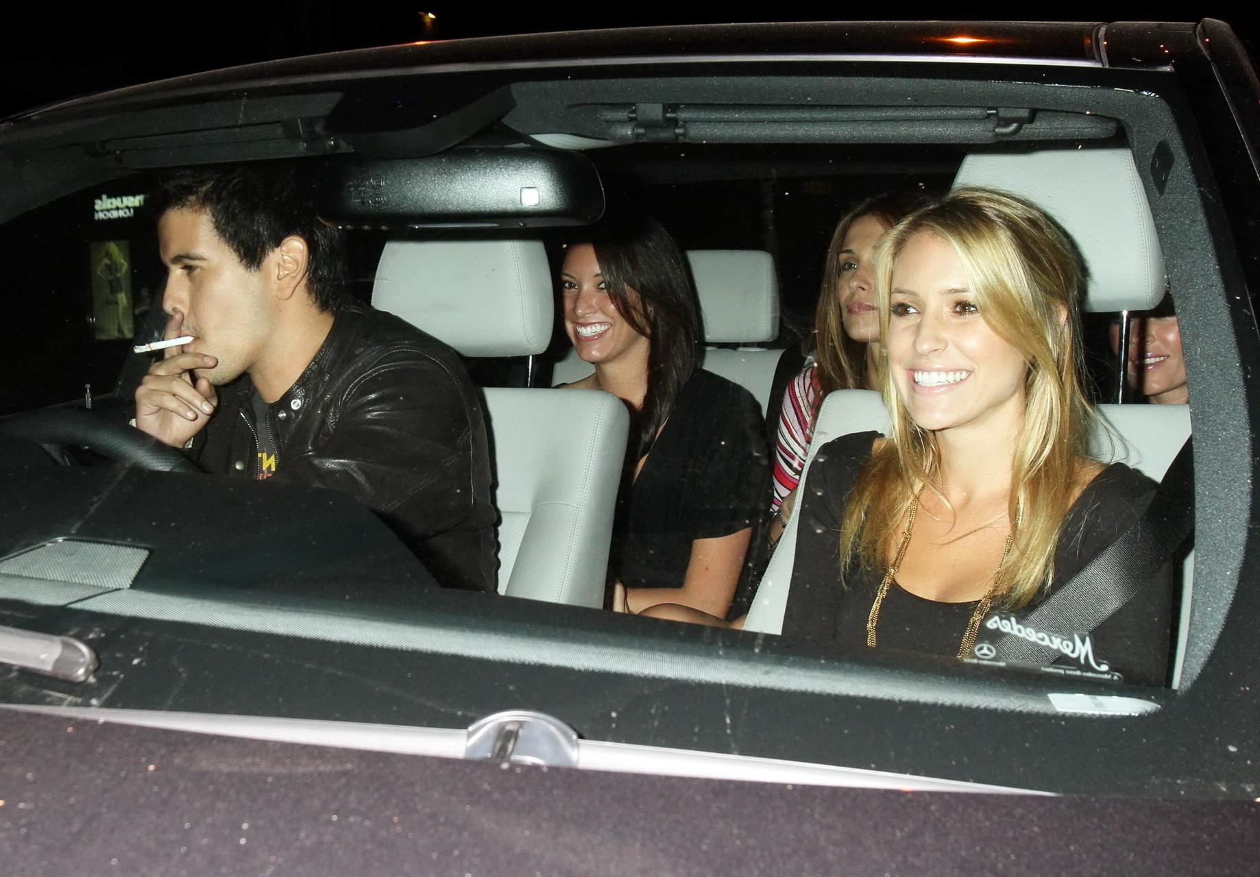 16P Kristin Cavallari leggy in tight black mini dress leaving 'Red O' restaurant