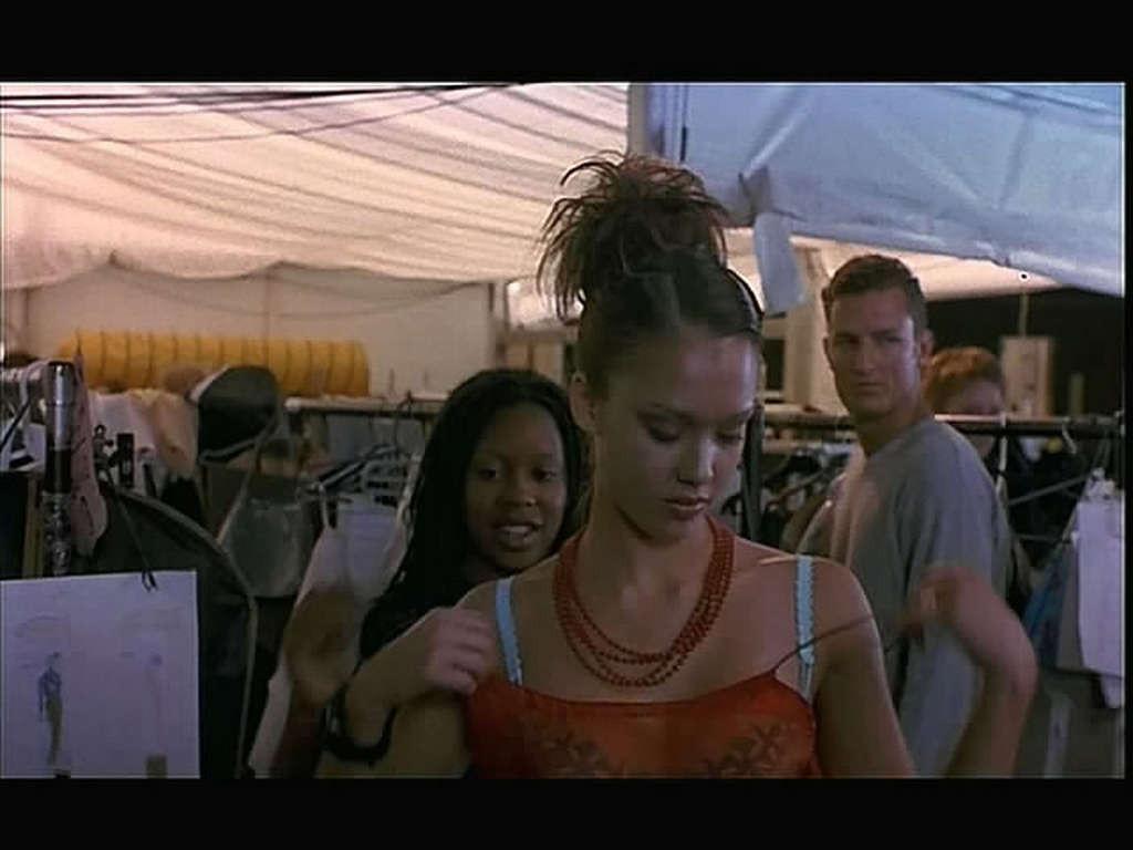 16P Jessica Alba in underwear and undressing to topless