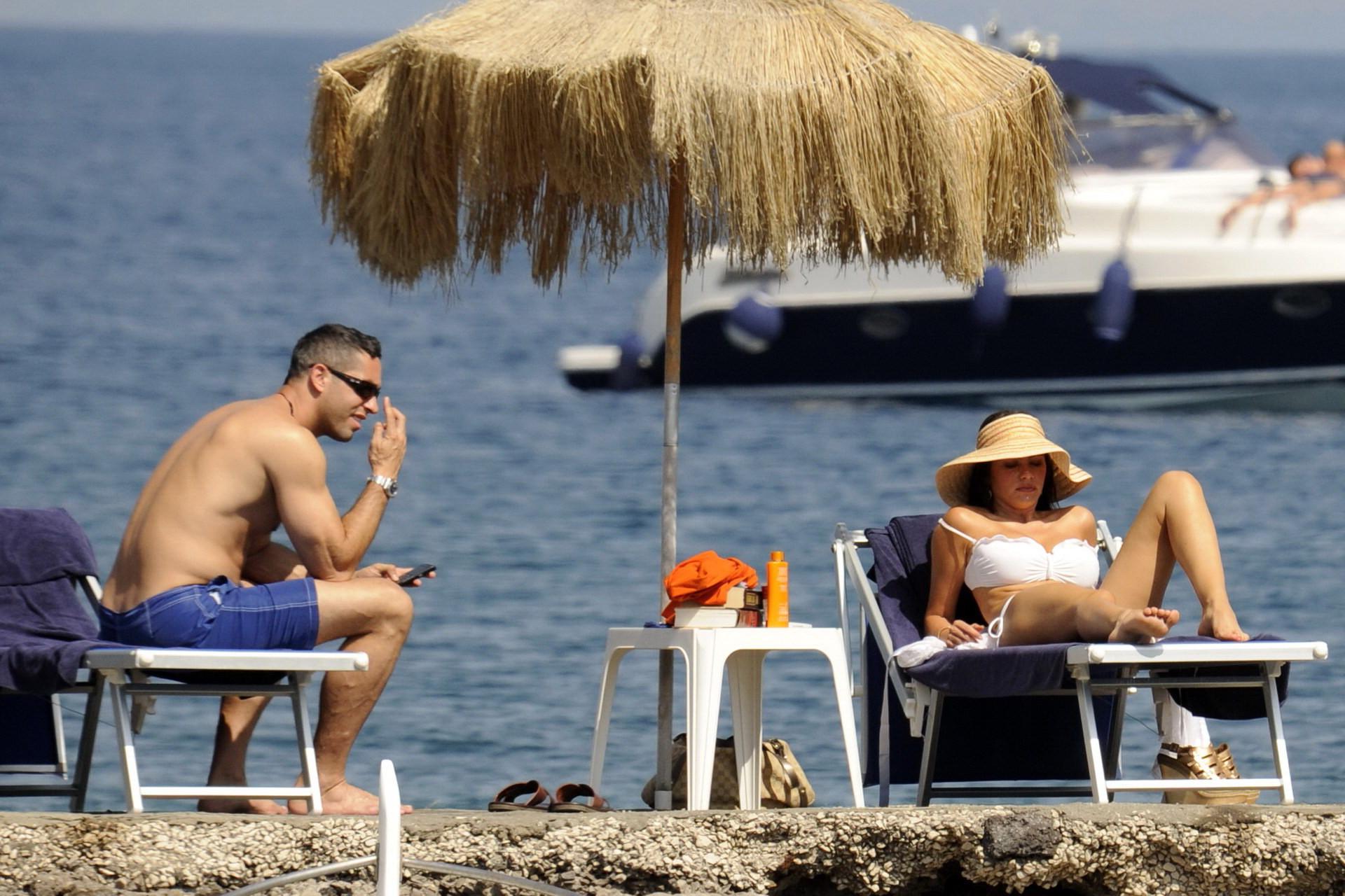 15P Sofia Vergara in skimpy bikini sunning her amazing cleavage at the beach in Isch