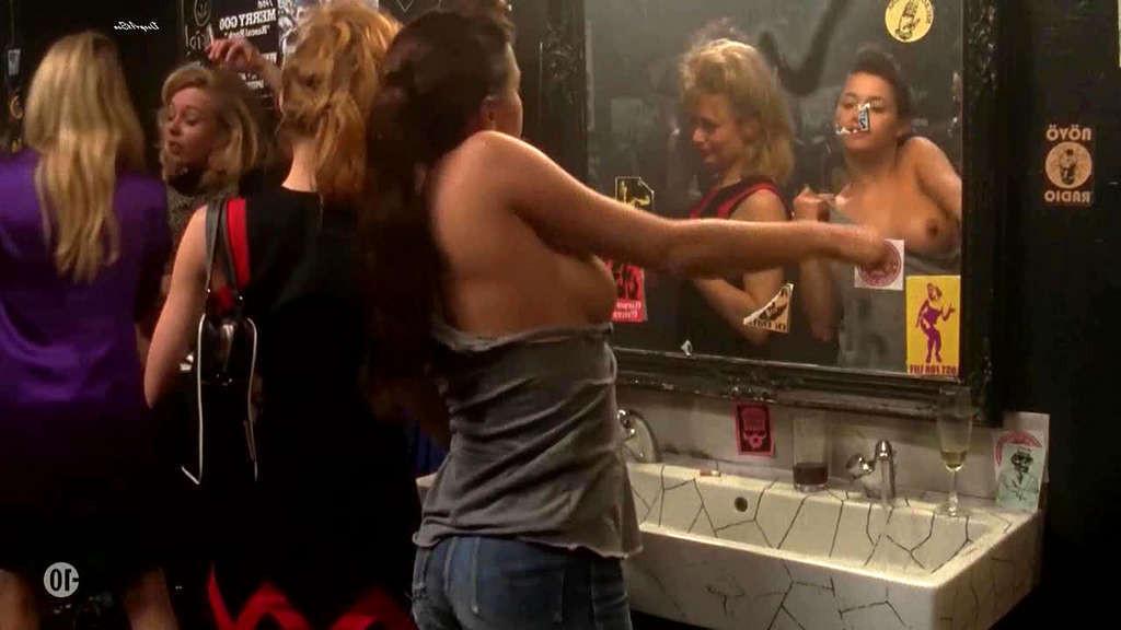 10P Emma De Caunes exposing her big tits and nipple slip