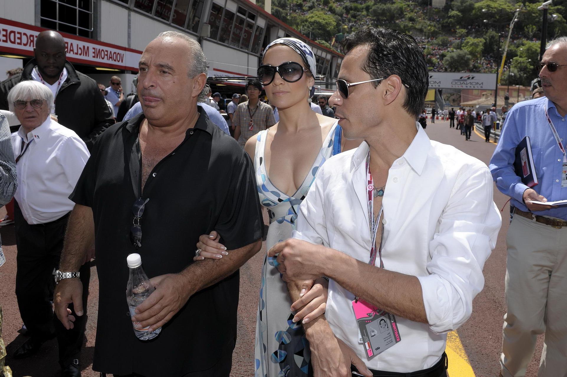 16P Jennifer Lopez braless showing nice cleavage in Monaco at Formula 1 GP