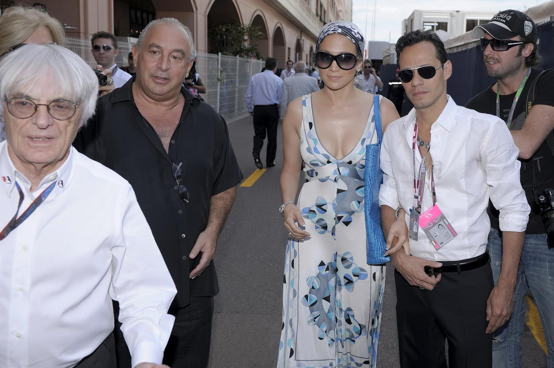 16P Jennifer Lopez braless showing nice cleavage in Monaco at Formula 1 GP