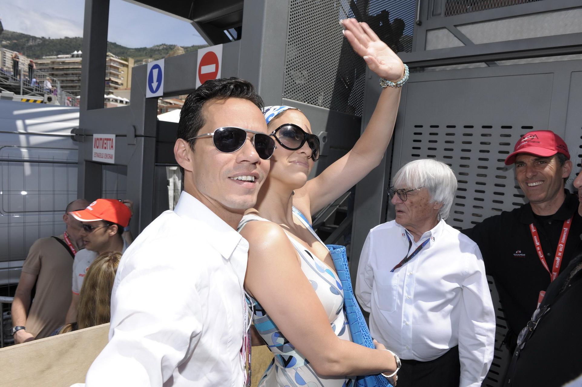 16P Jennifer Lopez braless showing nice cleavage in Monaco at Formula 1 GP
