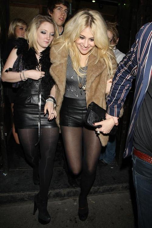 15P Pixie Lott pantyhose upskirts in public