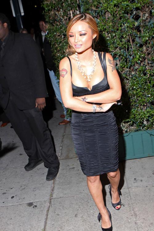 16P Tila Tequila show big cleavage and great legs in mini skirt paparazzi pictures a