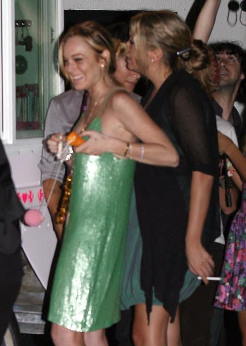 16P Lindsay Lohan show tits in seethru and nipple slip