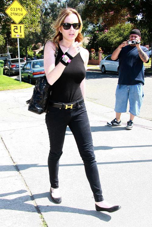 16P Lindsay Lohan show her tits in see thru and nipple
