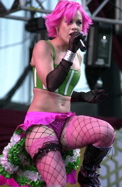 15P Pink sexy upskirt in public and posing in sexy fishnet lingerie