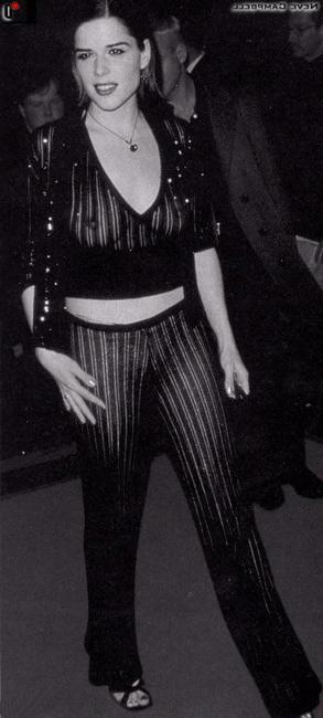 15P Neve Campbell see thru in public and nude boobs movie caps