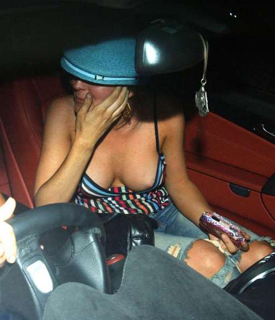 15P Celeb Lindsay Lohan nipple slip and nude ass