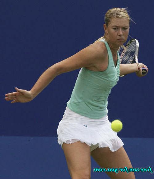 16P Maria Sharapova upskirt and almost nipple slip on court