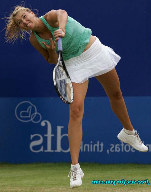 16P Maria Sharapova upskirt and almost nipple slip on court