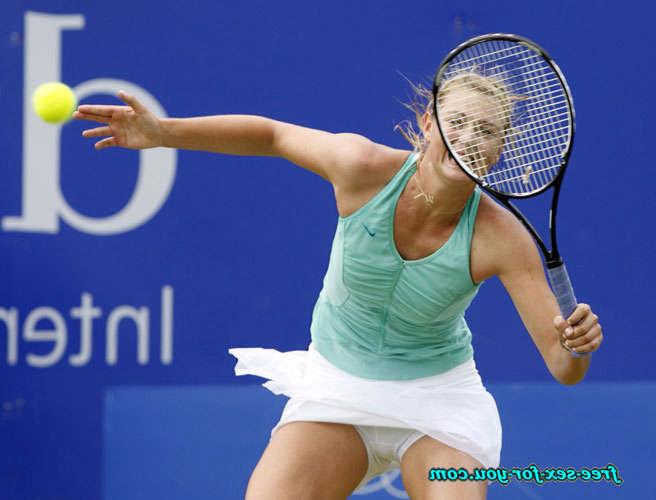 16P Maria Sharapova upskirt and almost nipple slip on court
