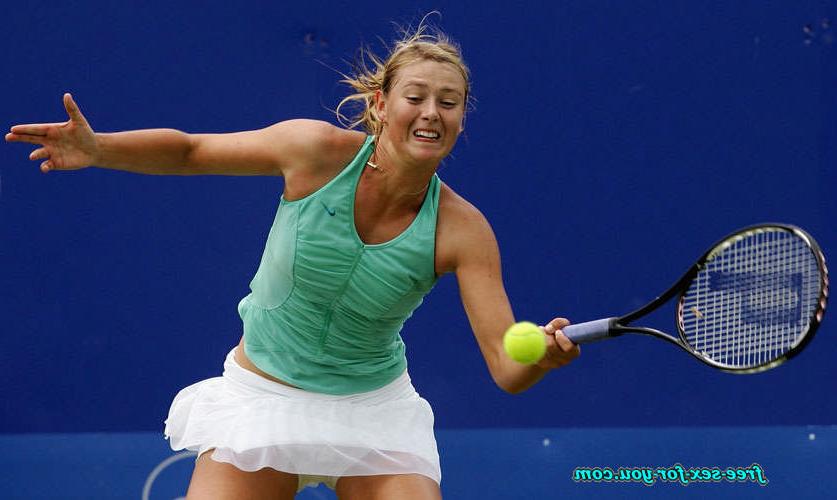 16P Maria Sharapova upskirt and almost nipple slip on court