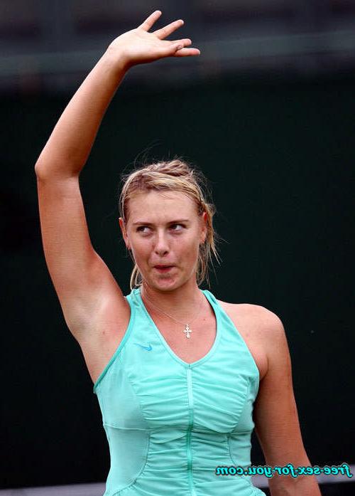 16P Maria Sharapova upskirt and almost nipple slip on court
