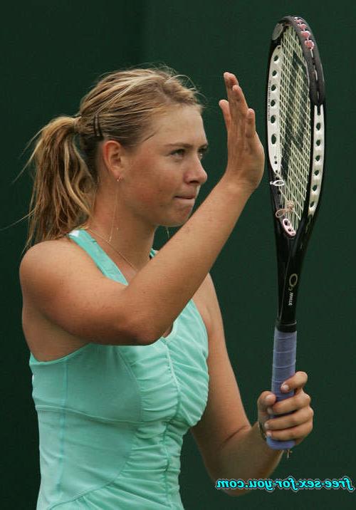 16P Maria Sharapova upskirt and almost nipple slip on court