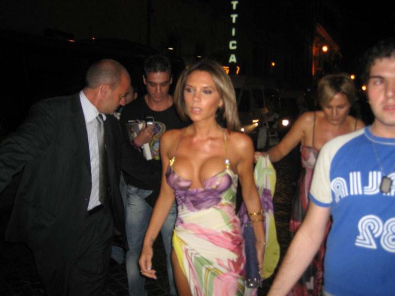 16P Victoria Beckham nipple slip and see thru top paparazzi photos