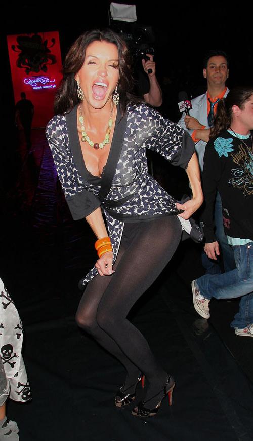 16P Janice Dickinson upskirt and nipple slip paparazzi pictures