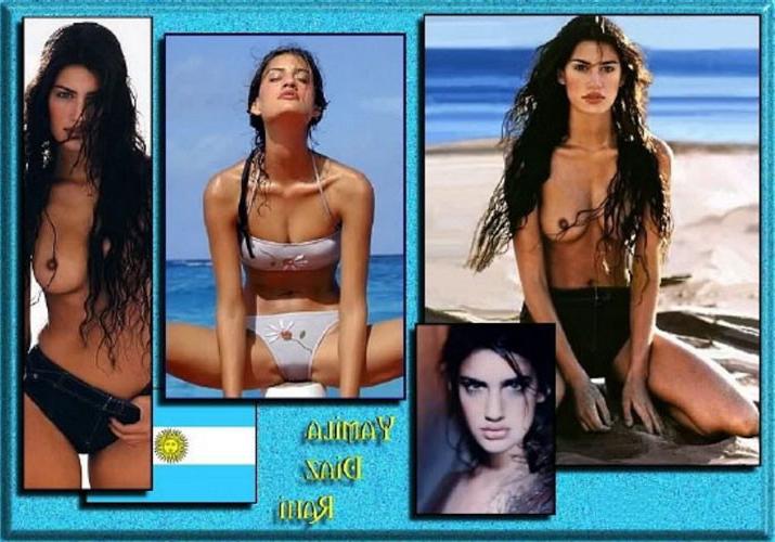 16P Yamila Diaz posing totally naked in nature and very sexy