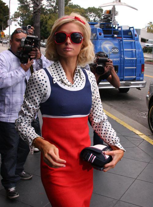 16P Paris Hilton upskirt and nipple slip paparazzi pictures