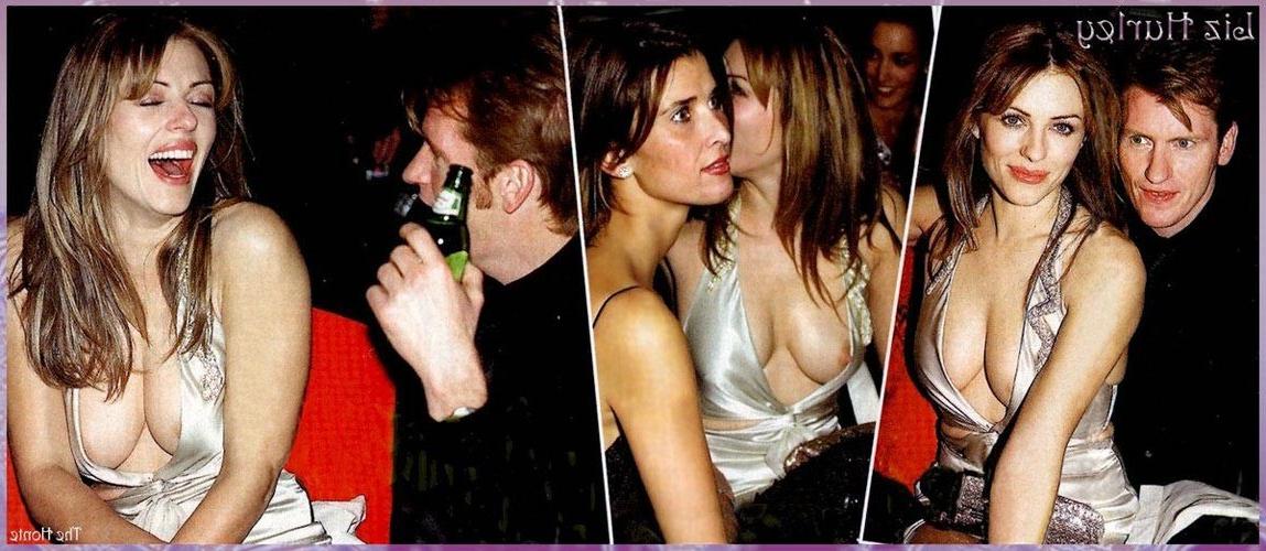 16P Elizabeth Hurley exposed tits and nipple slip paparazzi pictures