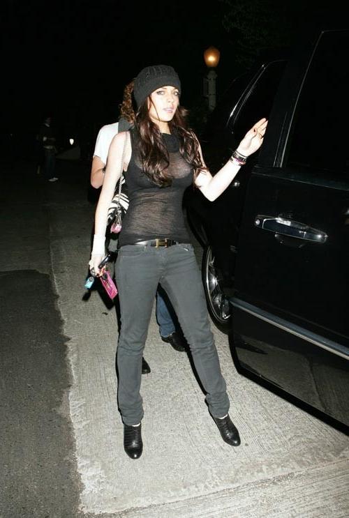 16P Lindsay Lohan upskirt, see thru and nipple slip