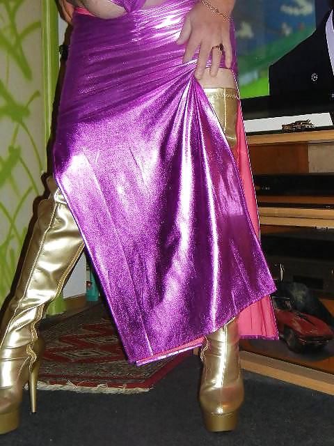 5P Goldene Fetischstiefel