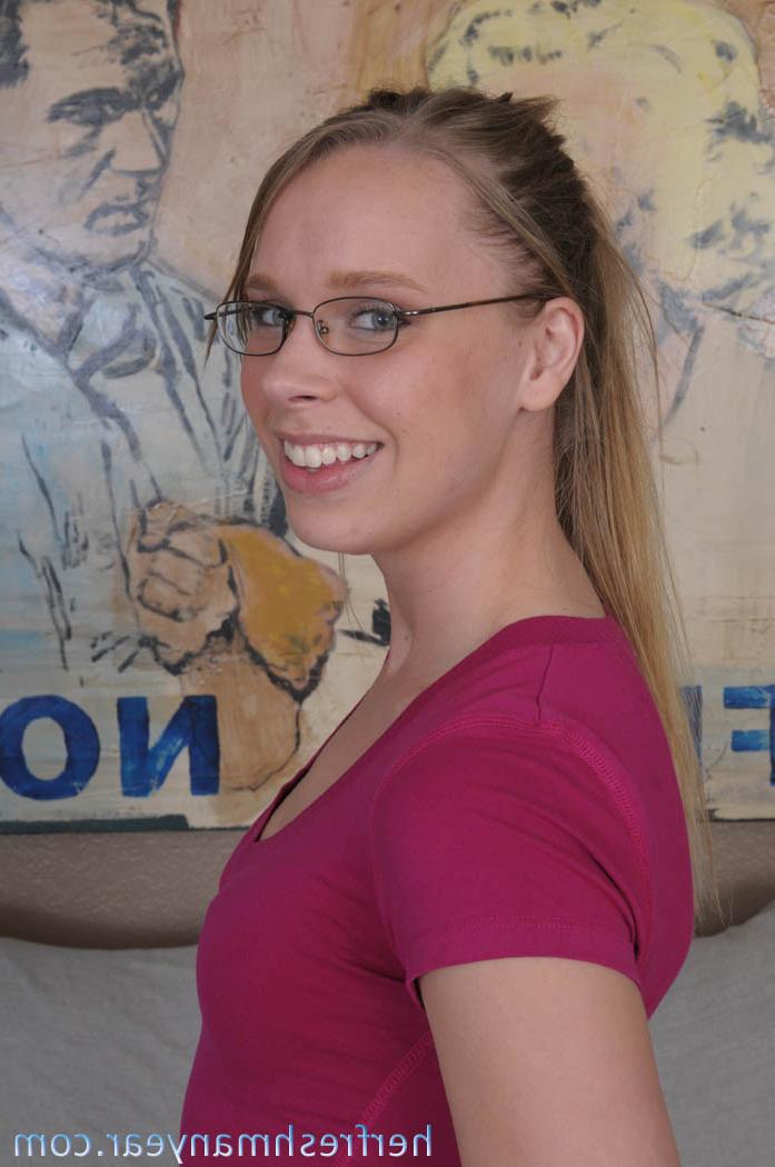 13P Innocent college teen gets fucked and takes a load on her glasses