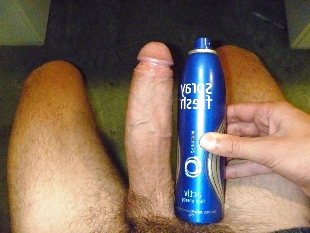 16P Naked amateur jerking his big white cock