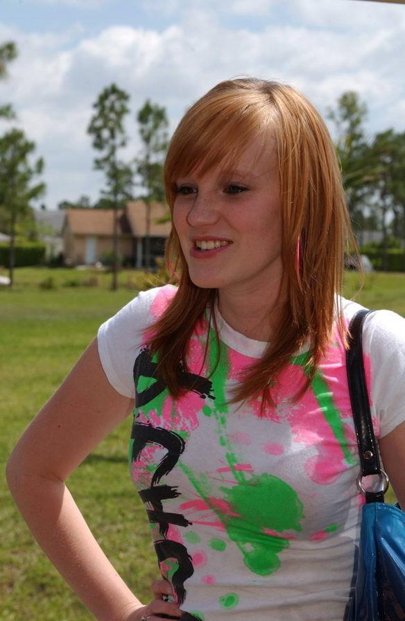 18P Natural redhead teen riding a cock