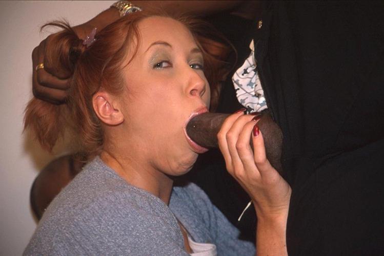 16P Redhead loves to suck black cock