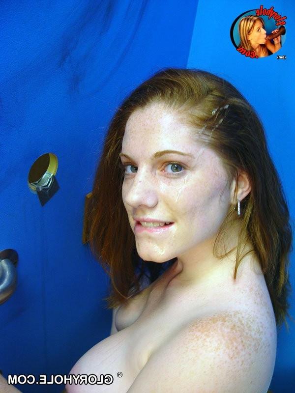 15P Chubby young redhead sucking a huge black cock