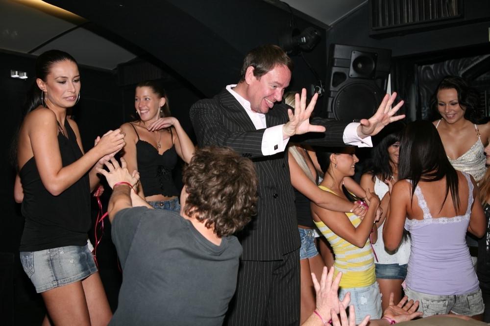 16P Nude party girls get naked and touch each other in public