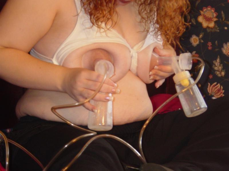 16P Lactating babe milking tits