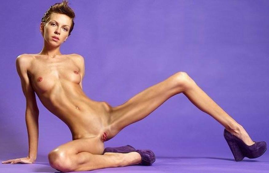 16P skinny anorexic girls showing off their bones