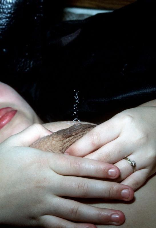 16P Lactating babe milking tits