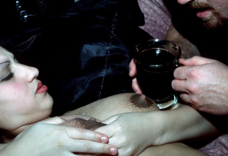 16P Lactating babe milking tits