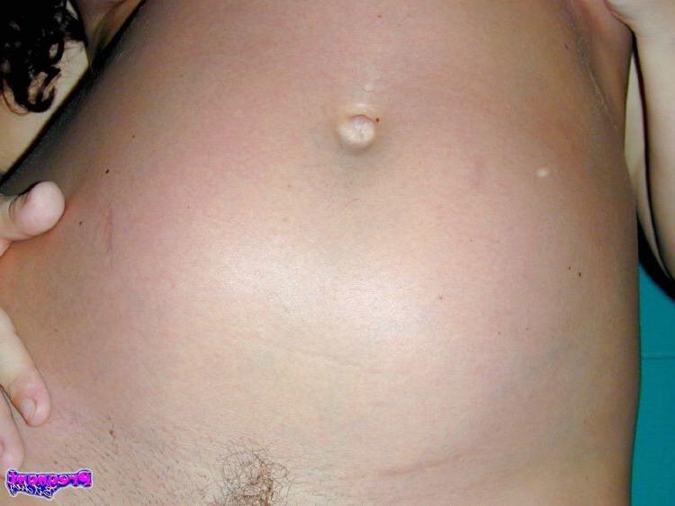 16P Horny pregnant slut getting naked and sucking cock in the kitchen