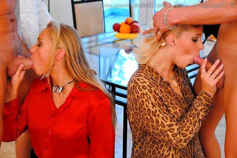 20P Two classy clothed blondes sharing guys big warm stream of urine