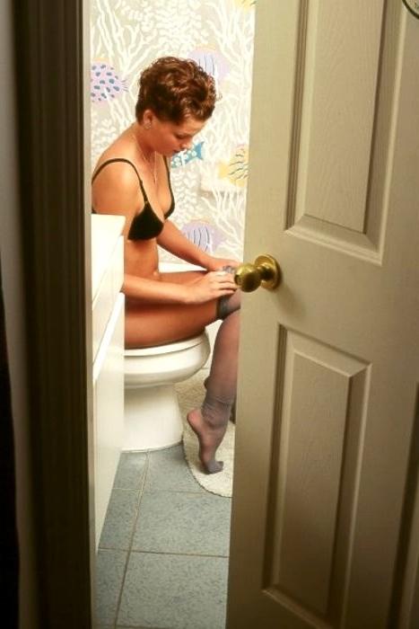 16P Voyeur fetish peeks at pantyhose teen peeing and shaving