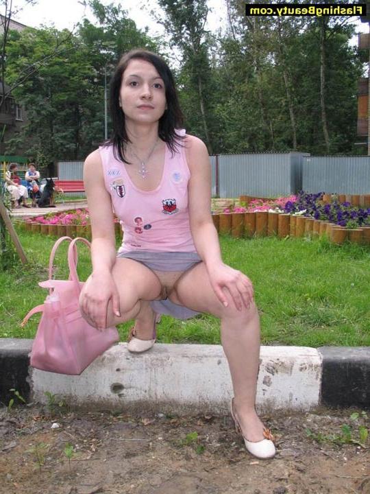 16P Girl having nudity fun in public