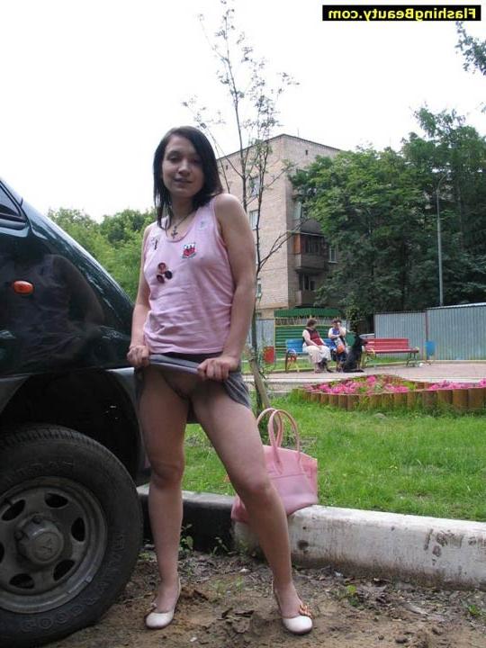 16P Girl having nudity fun in public