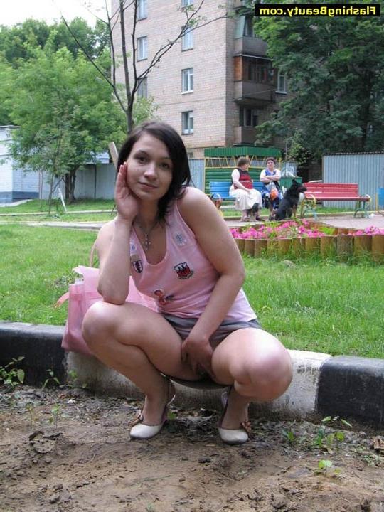 16P Girl having nudity fun in public